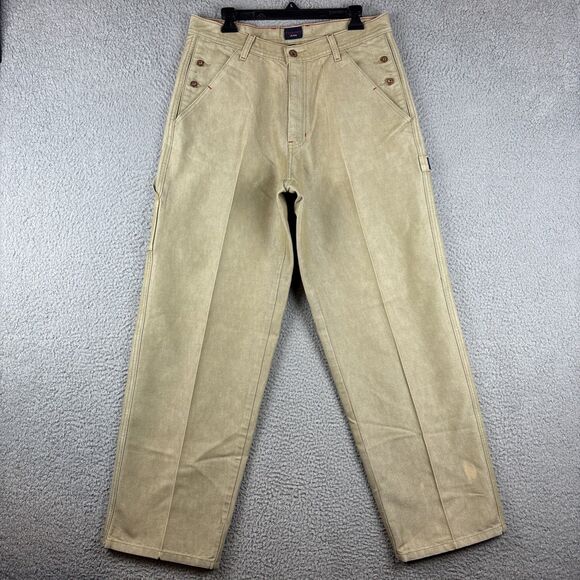 Vintage Tommy Jeans Men’s Size 33x32.5 Khaki Carpenter (Stains) - Picture 1 of 15